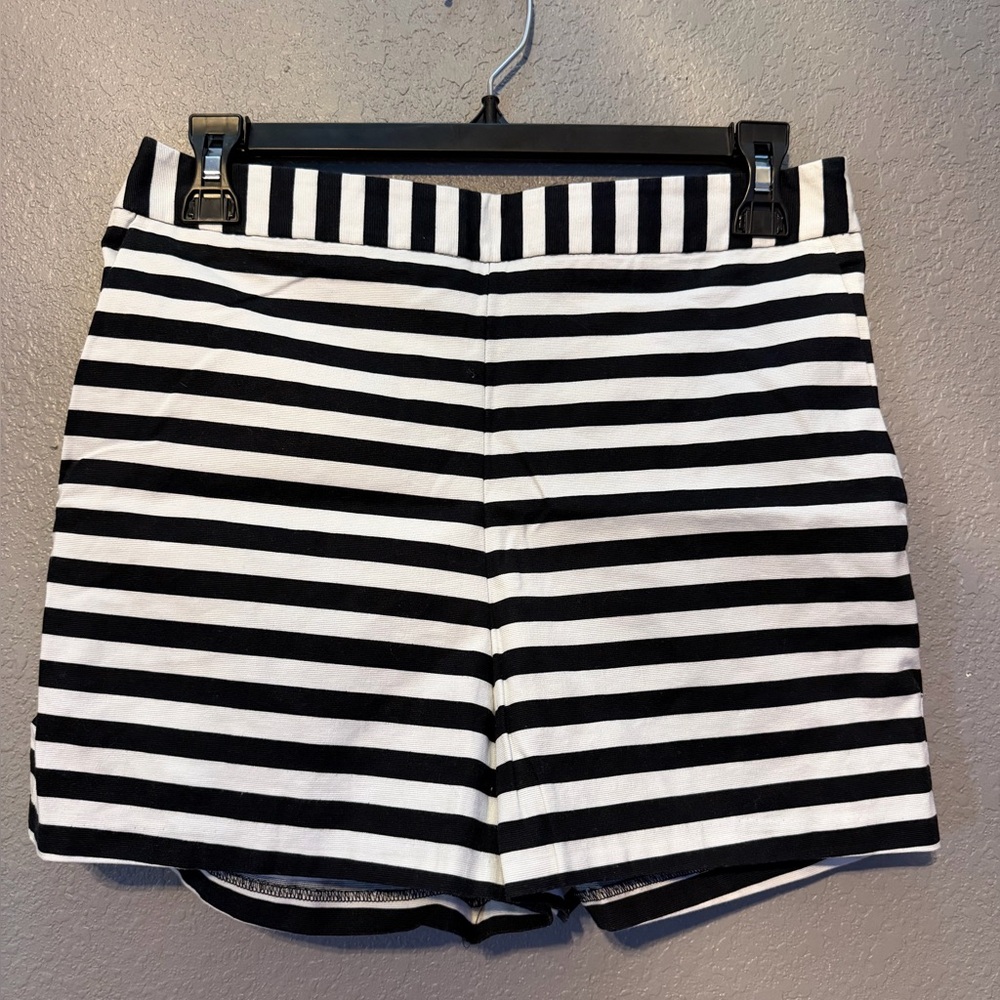 Express Black and White Striped Bike Shorts